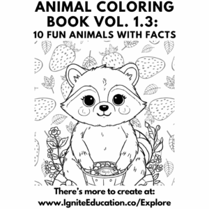 Coloring Book: 10 Cute Animals Vol 1.3: (Digital Download)