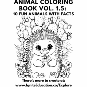 Coloring Book: 10 Cute Animals Vol 1.5: (Digital Download)