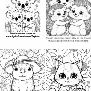 Coloring Book: 10 Cute Animals Vol 1.2: (Digital Download) - Image 2
