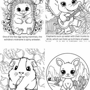 Coloring Book: 10 Cute Animals Vol. 1.1: (Digital Download) - Image 3