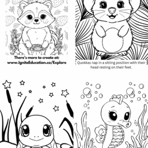 Coloring Book: 10 Cute Animals Vol 1.3: (Digital Download) - Image 2