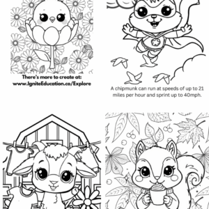 Coloring Book: 10 Cute Animals Vol 1.4: (Digital Download) - Image 2