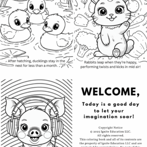 Coloring Book: 10 Cute Animals Vol 1.5: (Digital Download) - Image 4