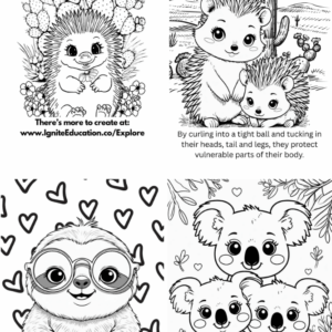 Coloring Book: 10 Cute Animals Vol 1.5: (Digital Download) - Image 2
