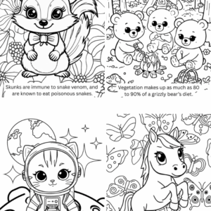 Animal Coloring Book for Kids - V1: (Digital Download) 50 Fun Coloring Pages with Cute Animals & Amazing Facts to Learn While You Color - Image 3