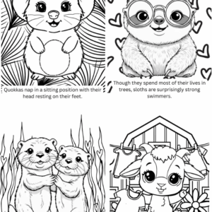 Animal Coloring Book for Kids - V1: (Digital Download) 50 Fun Coloring Pages with Cute Animals & Amazing Facts to Learn While You Color - Image 5