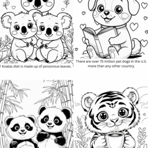 Animal Coloring Book for Kids - V1: (Digital Download) 50 Fun Coloring Pages with Cute Animals & Amazing Facts to Learn While You Color - Image 6